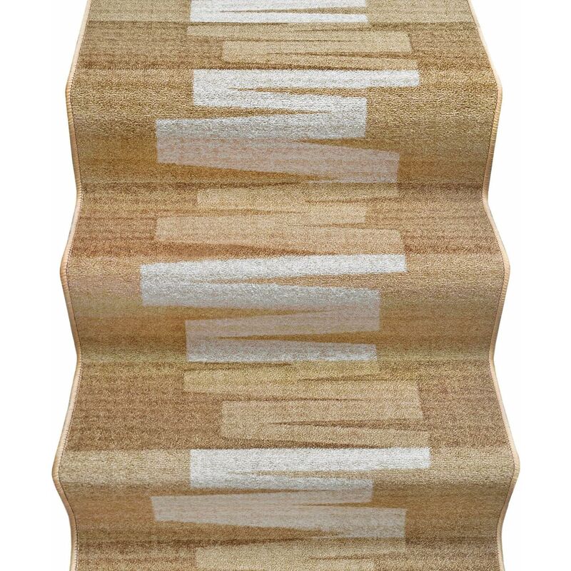foto del prodotto passatoia scala bordata ingresso corridoio tappeto cucina gradini 100 made in italy zig zag beige 67x40 cm