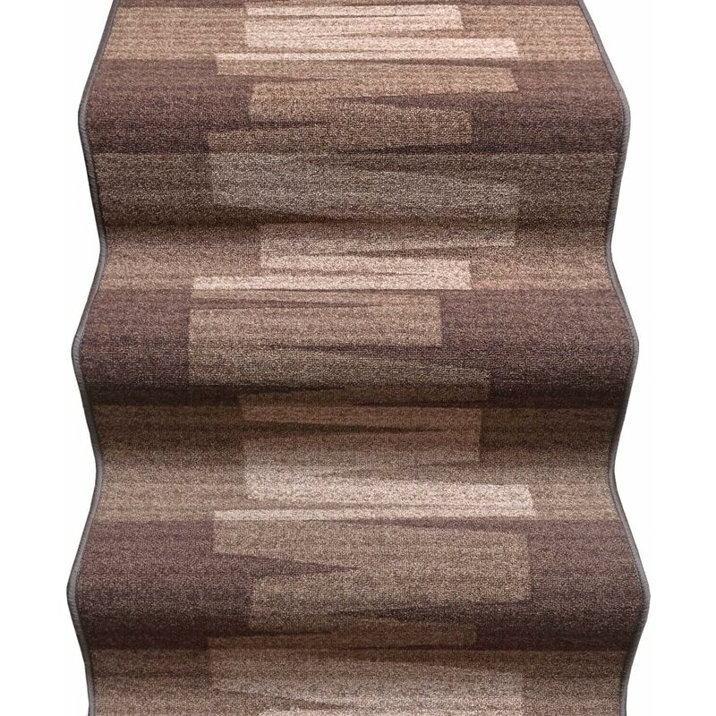 foto del prodotto passatoia scala bordata ingresso corridoio tappeto cucina gradini 100 made in italy zig zag marrone 67x40 cm