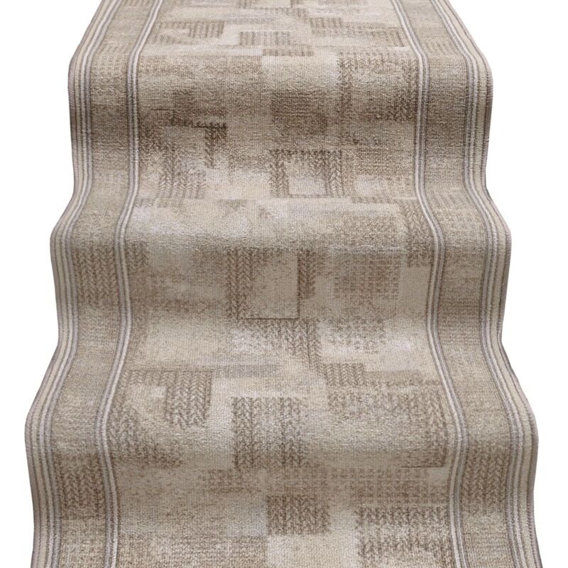 foto del prodotto passatoia scala scalinata ingresso bordata tappeto corridoio gradini antiscivolo beige 67x280 cm