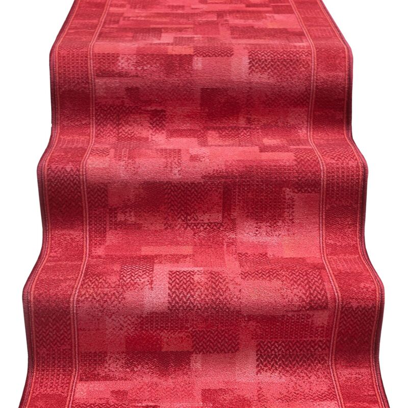 foto del prodotto passatoia scala scalinata ingresso bordata tappeto corridoio gradini antiscivolo bordeaux 67x280 cm