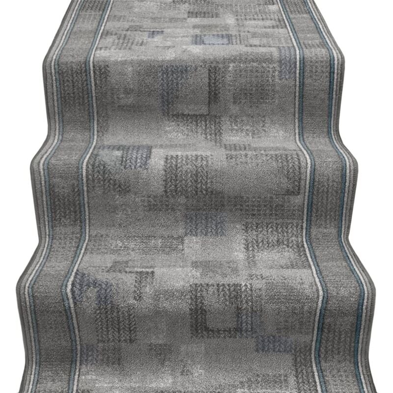 foto del prodotto passatoia scala scalinata ingresso bordata tappeto corridoio gradini antiscivolo grigio 67x180 cm