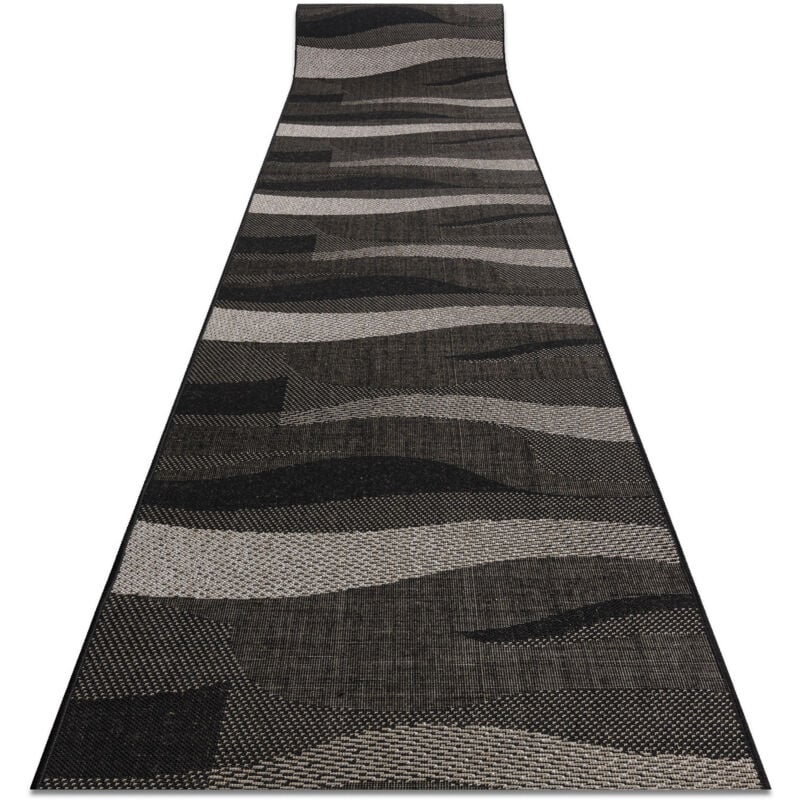 foto del prodotto passatoia sizal floorlux disegno 20212 nero argento 70 cm beige 70x300 cm