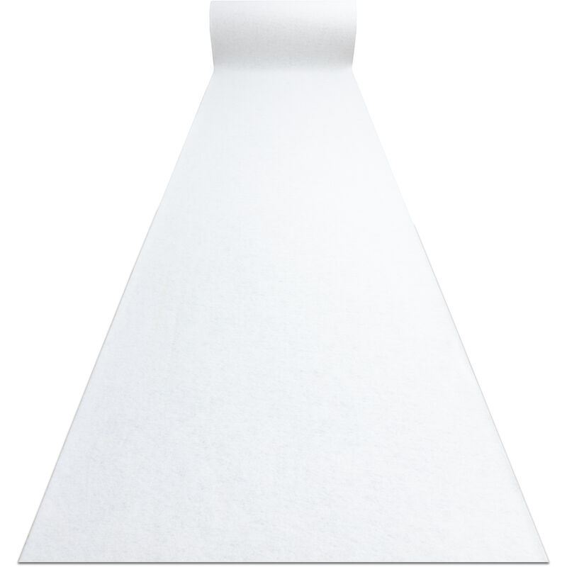 foto del prodotto passatoia spessa gommata rumba 1950 nozze colore unico bianco 100cm white 100x290 cm