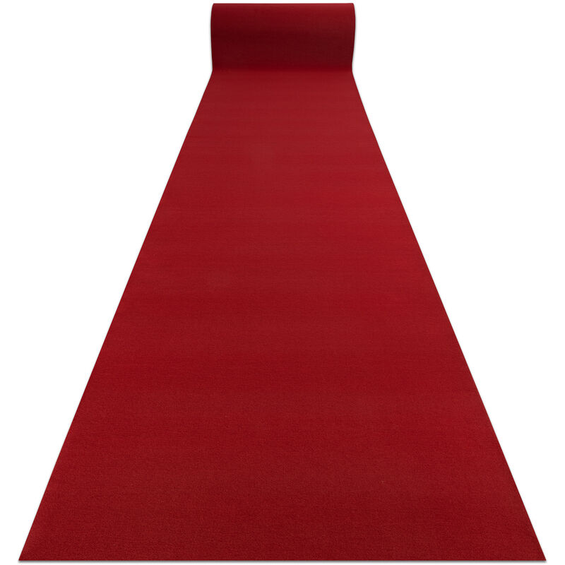 foto del prodotto passatoia spessa gommata rumba 1974 nozze colore unico chiaretto, rosso 140cm red 140x190 cm