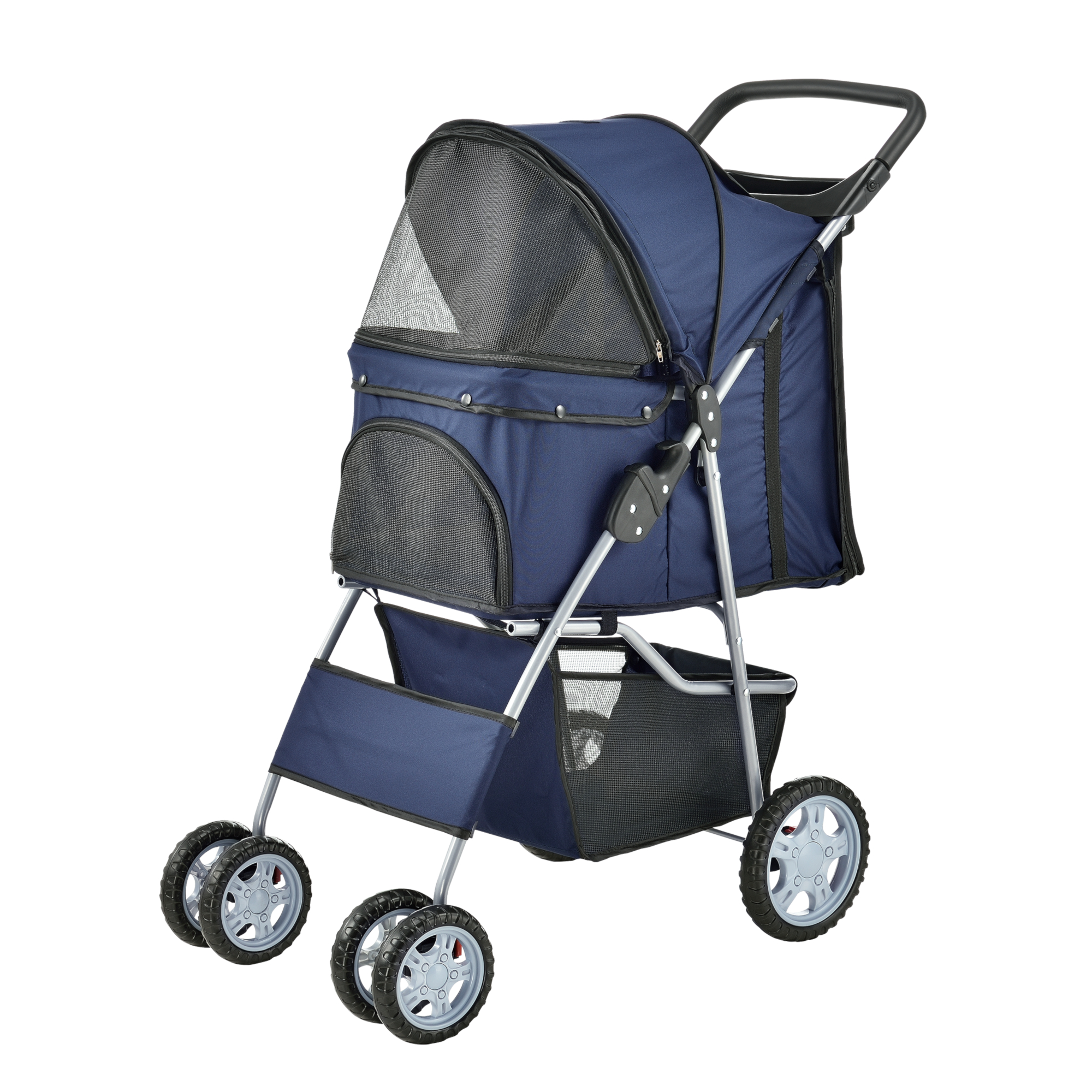 foto del prodotto passeggino niceville per cani e gatti fino a 15 kg carrello pieghevole blu pro.tec