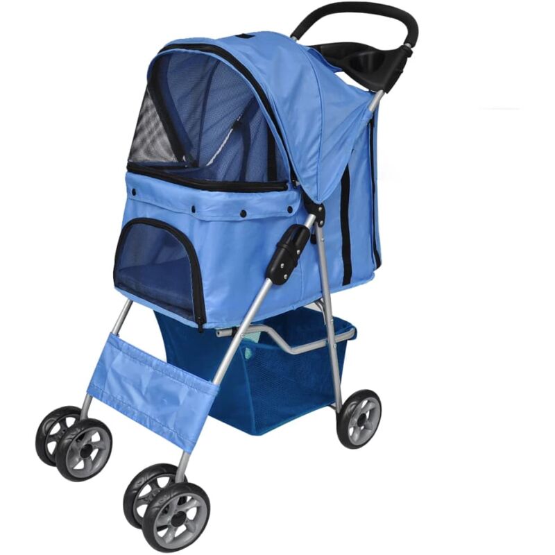 foto del prodotto passeggino per cani blu vidaxl
