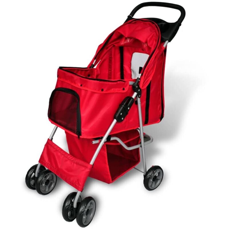 foto del prodotto passeggino per cani rosso vidaxl
