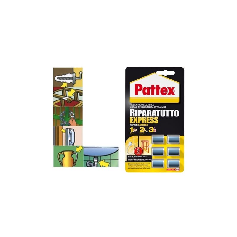 foto del prodotto pasta adesiva pattex express monodose ripara legno metallo ceramica specchi