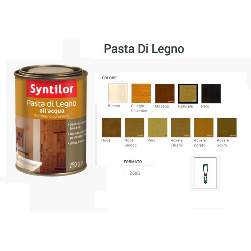 foto del prodotto pasta di legno all acqua 250gr. nero syntilor