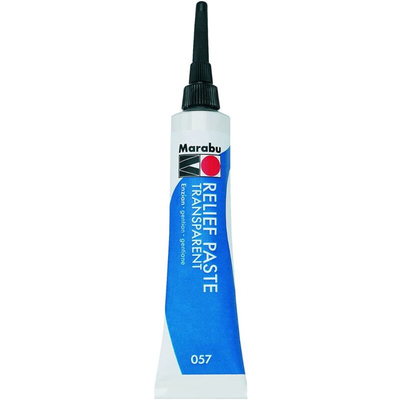 foto del prodotto pasta metallica trasparente pervetro e porcellana 20ml colore genziana 057 marabu