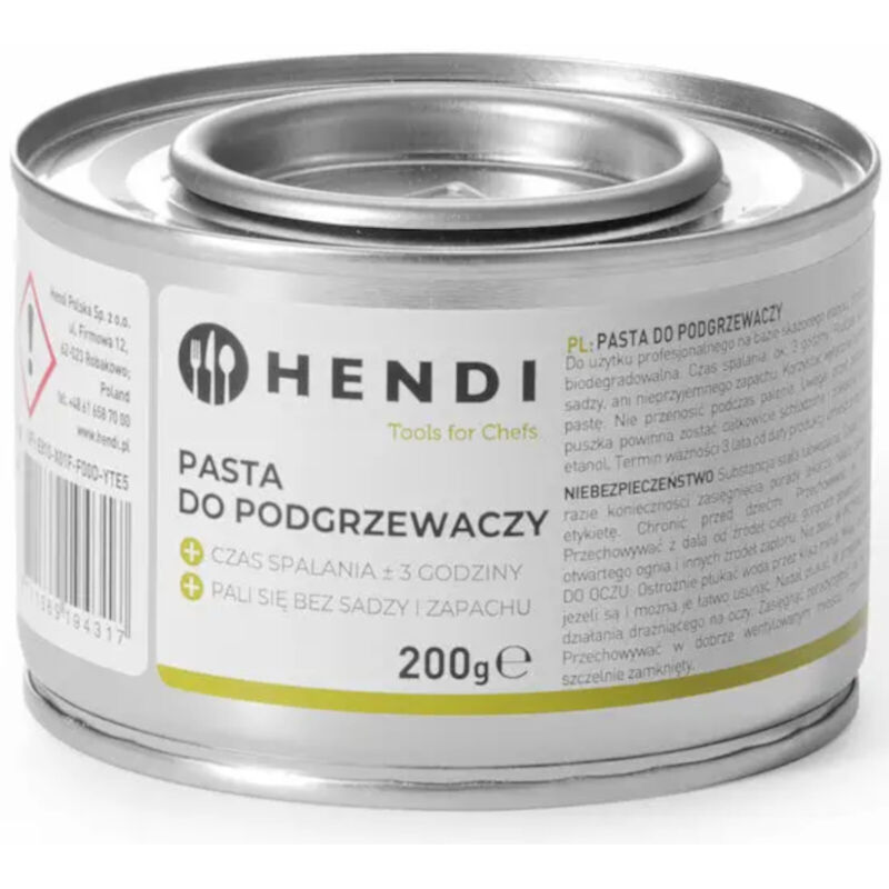 foto del prodotto pasta scaldavivande - lattina di etanolo 48 x 200 g - hendi 194546