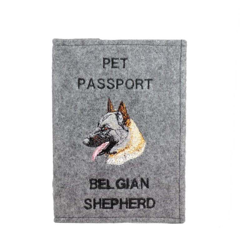 foto del prodotto pastore belga, cane da montagna belga portapassaporto per cani, portadocumenti, regalo per viaggiatori di art dog