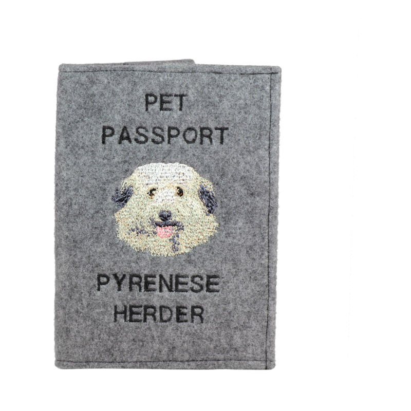 foto del prodotto pastore dei pirenei portapassaporto per cani, portadocumenti, regalo per viaggiatori di art dog
