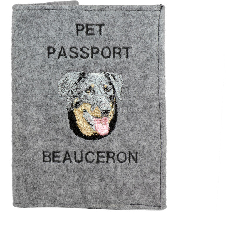 foto del prodotto pastore francese beauceron portapassaporto per cani, portadocumenti, regalo per viaggiatori di art dog
