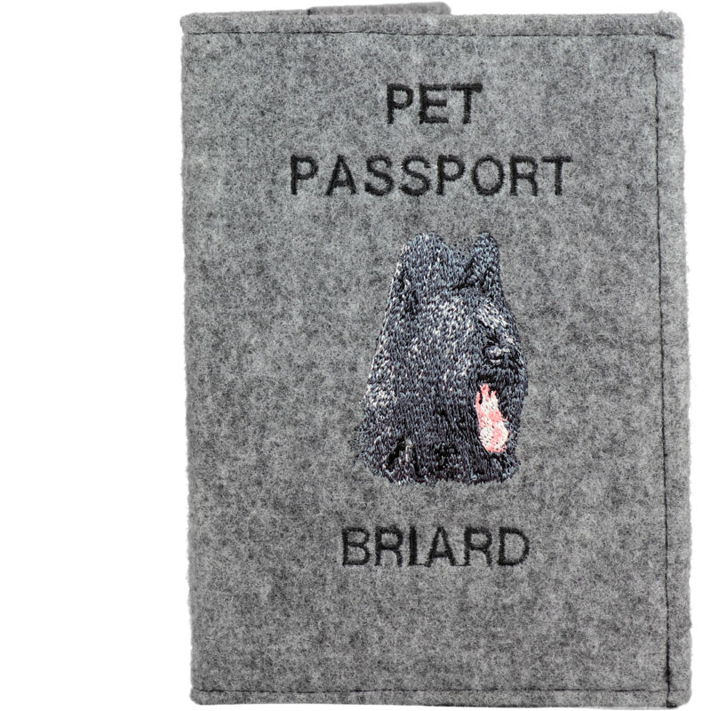 foto del prodotto pastore francese briard, berger de brie portapassaporto per cani, portadocumenti, regalo per viaggiatori di art dog