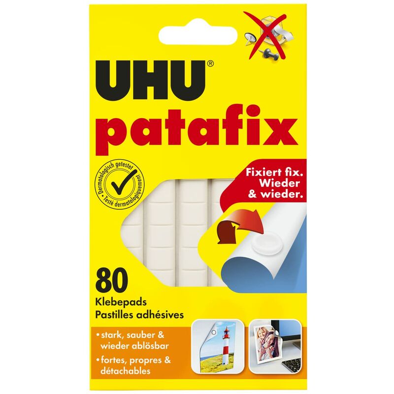 foto del prodotto patafix cuscinetti adesivi da casa bianco 48810 uhu