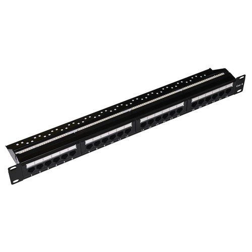 foto del prodotto patch panel 19 link non schermato utp 24 porte 8 poli rj45 per reti categoria 6 1 unita nero