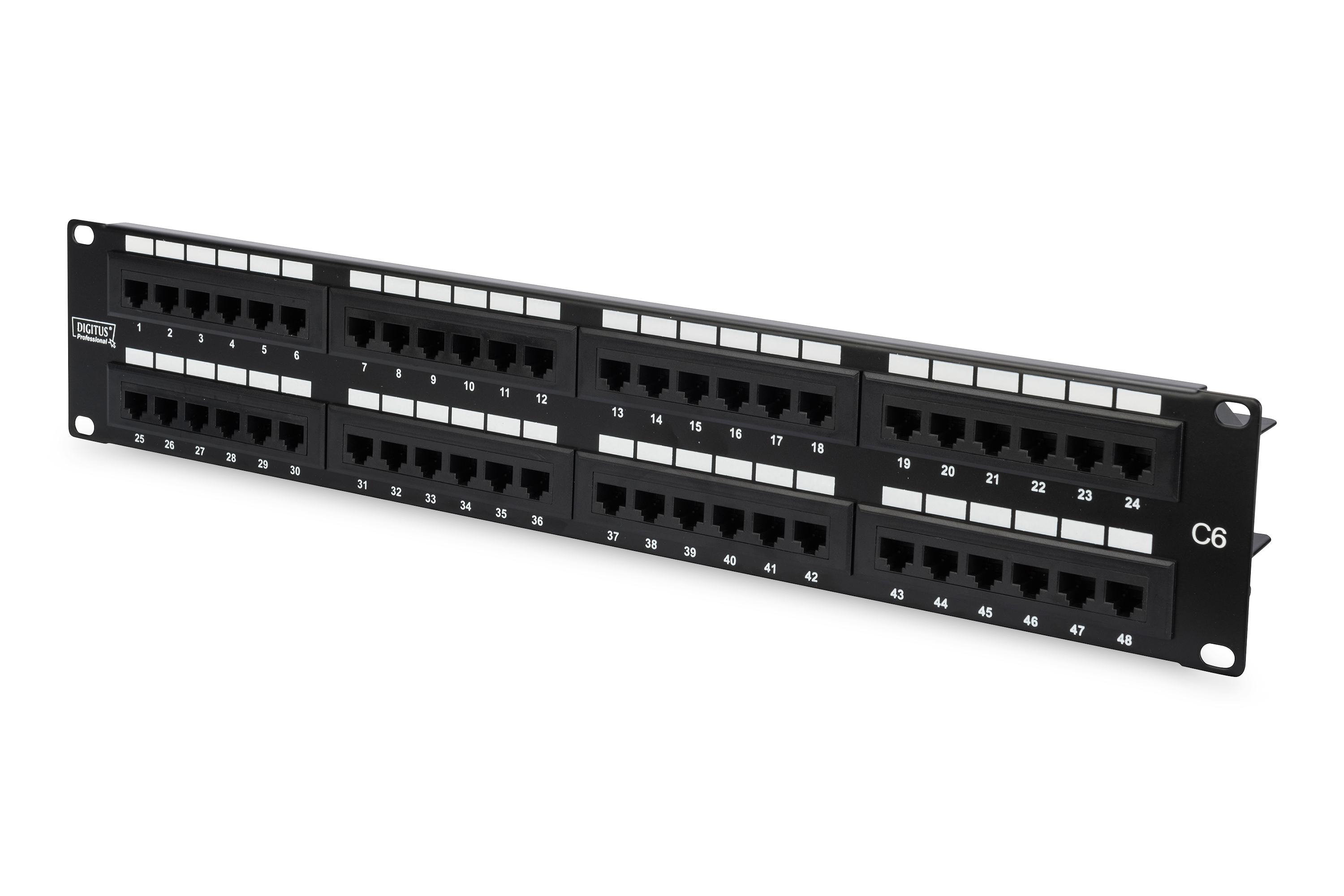 foto del prodotto patch panel 48 porte non schermato utp cat6 8 poli rack 19 2 unit 