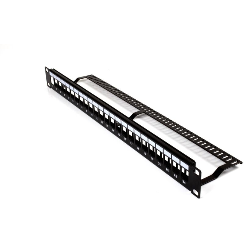 foto del prodotto patch panel rack 1u vuoto 24 porte slim utp lapara networking