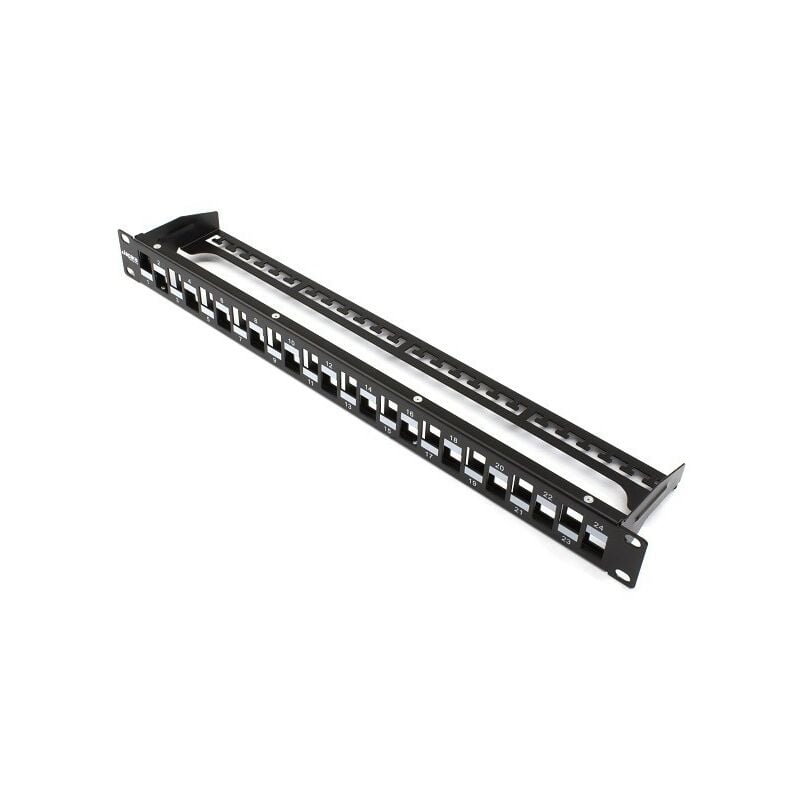foto del prodotto patch panel rack 1u vuoto 24 porte utp lapara networking