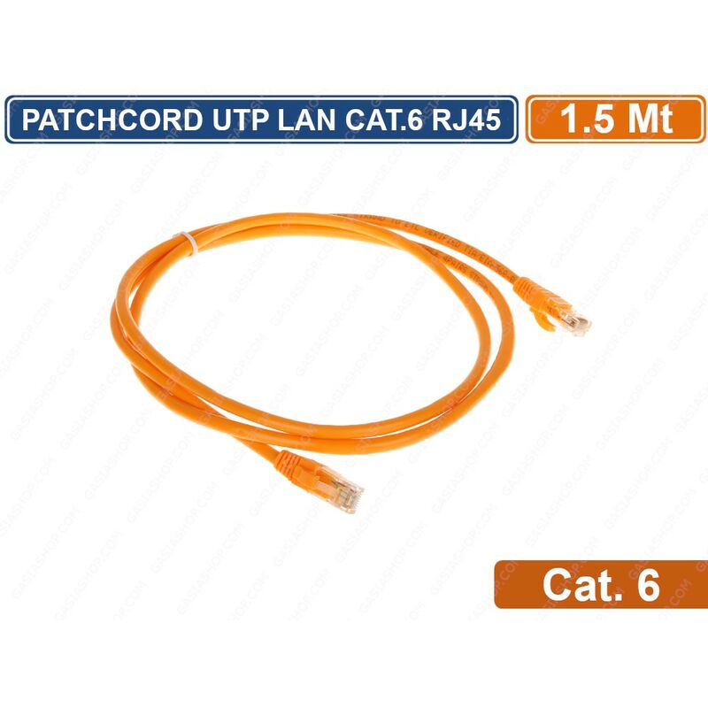 foto del prodotto patchcord cavo di rete 1,5 metri ethernet utp cat 6 4x2 awg 24 lan rj45