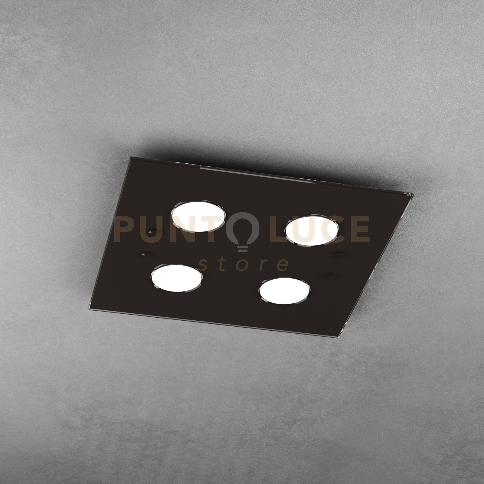 foto del prodotto path plafoniera 4 luci quadra marrone 1141 pl4 ma