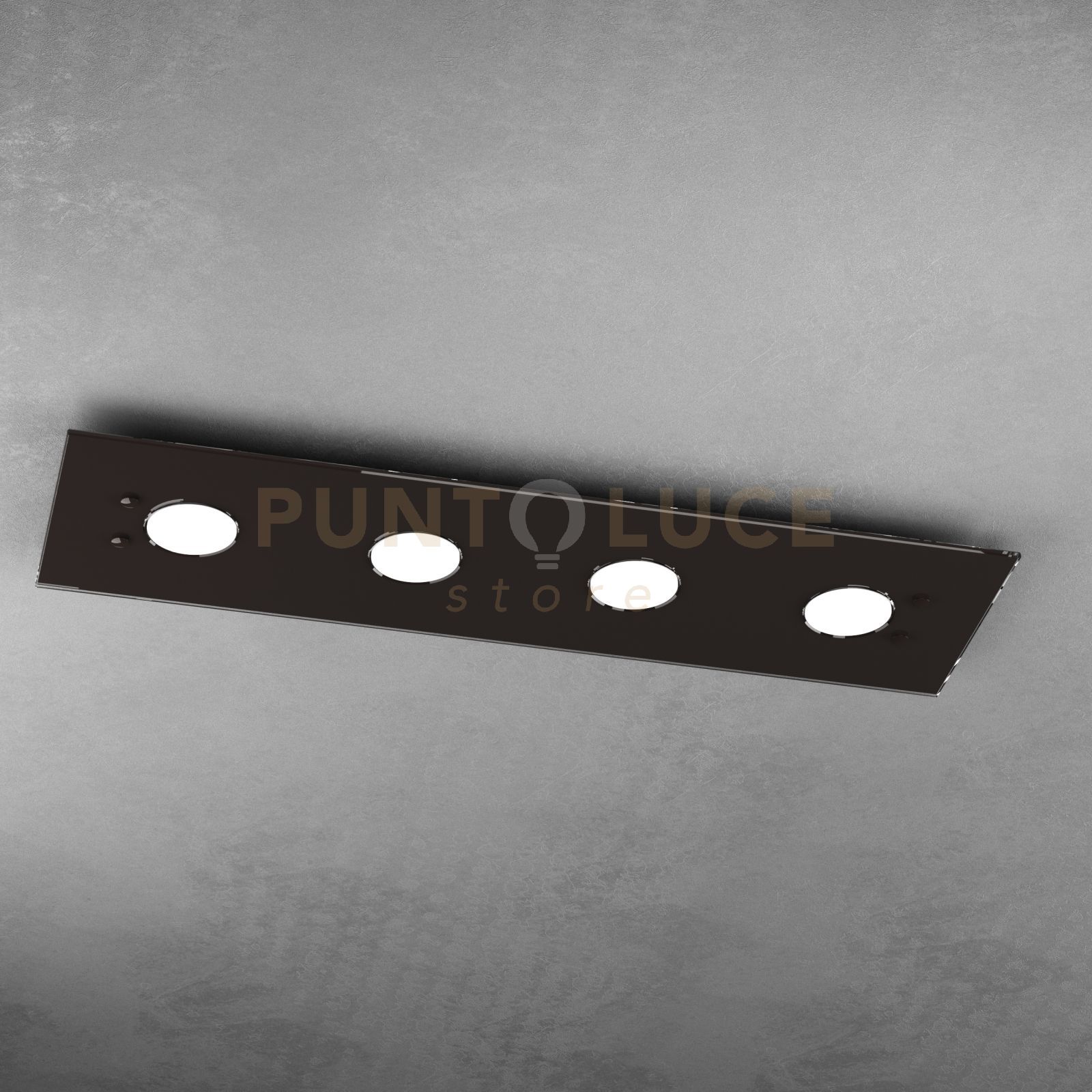 foto del prodotto path plafoniera 4 luci rettangolare marrone 1141 pl4 r ma
