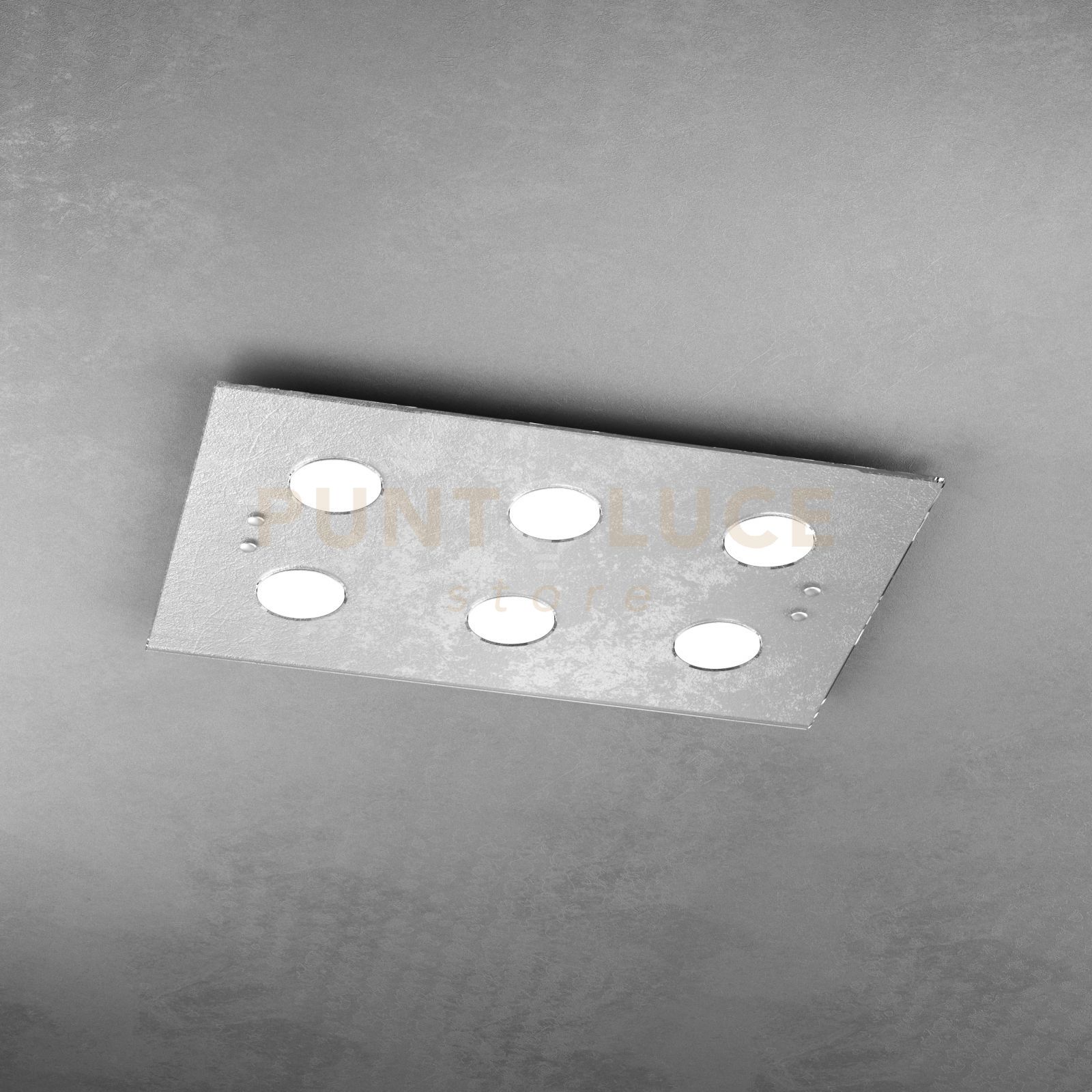 foto del prodotto path plafoniera 6 luci foglia argento 1141 pl6 r fa