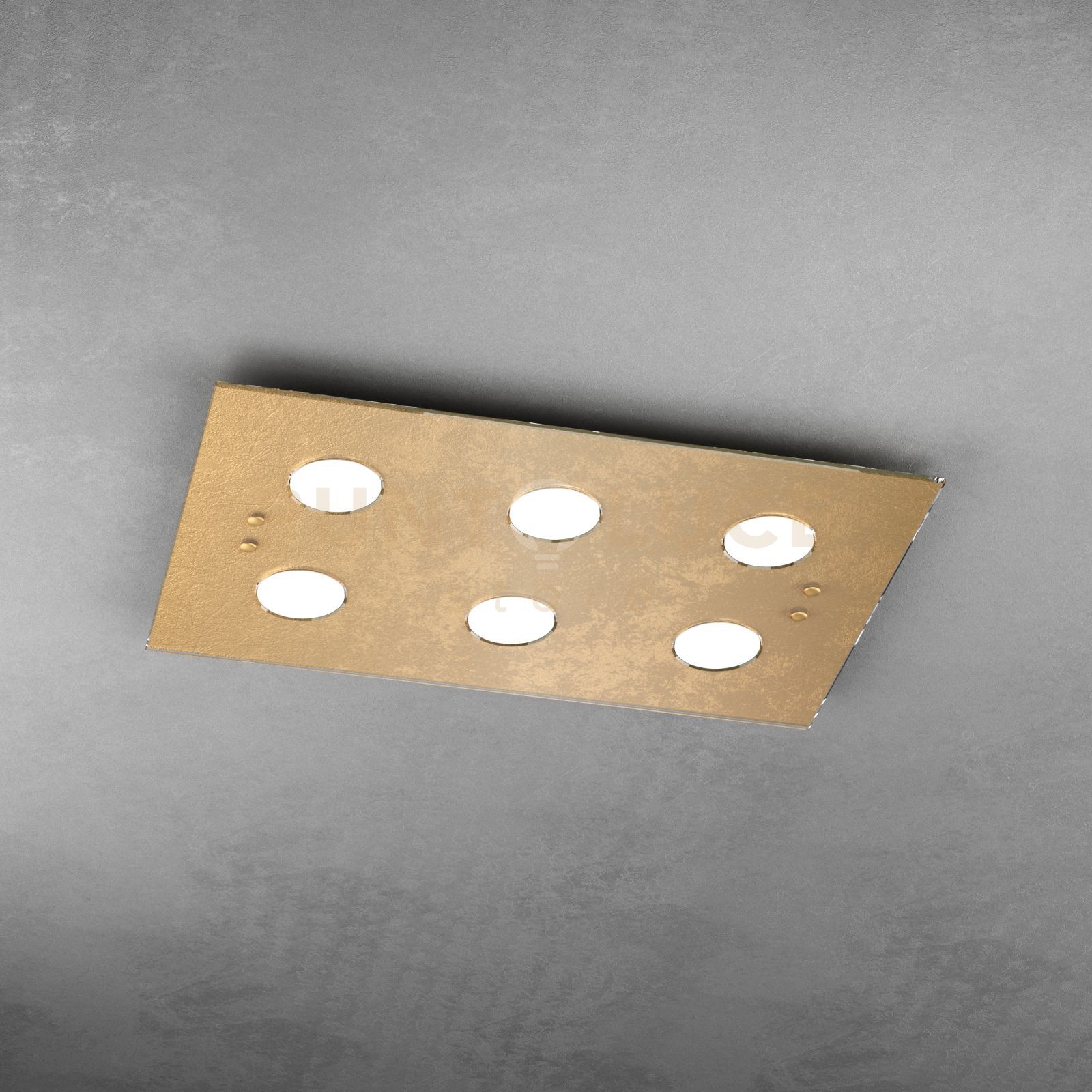 foto del prodotto path plafoniera 6 luci foglia oro 1141 pl6 r fo