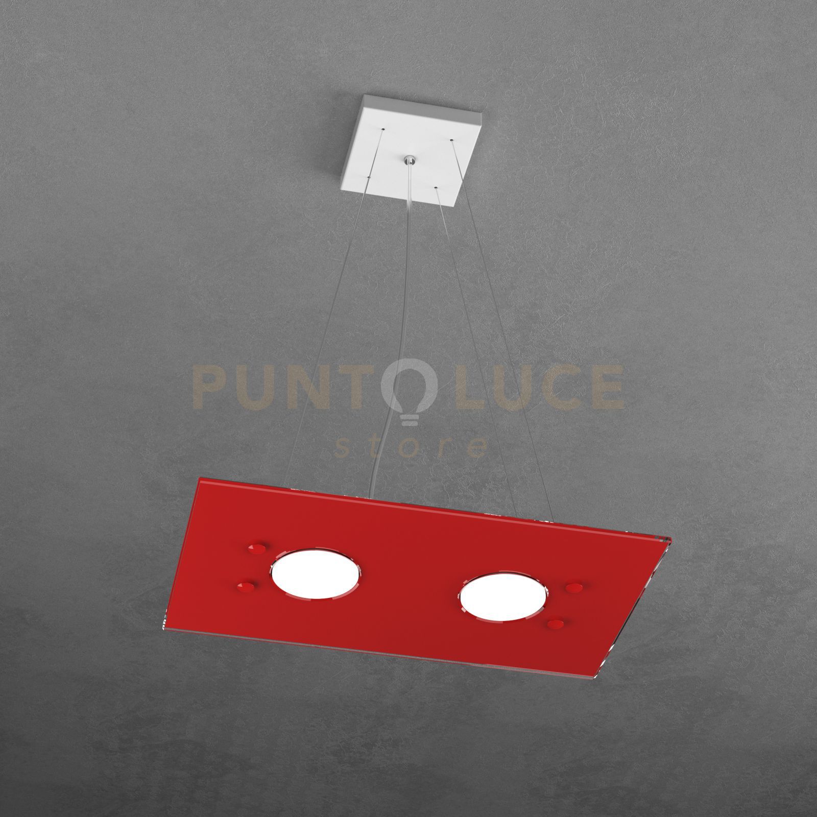 foto del prodotto path sospensione 2 luci rosso 1141 s2 r ro