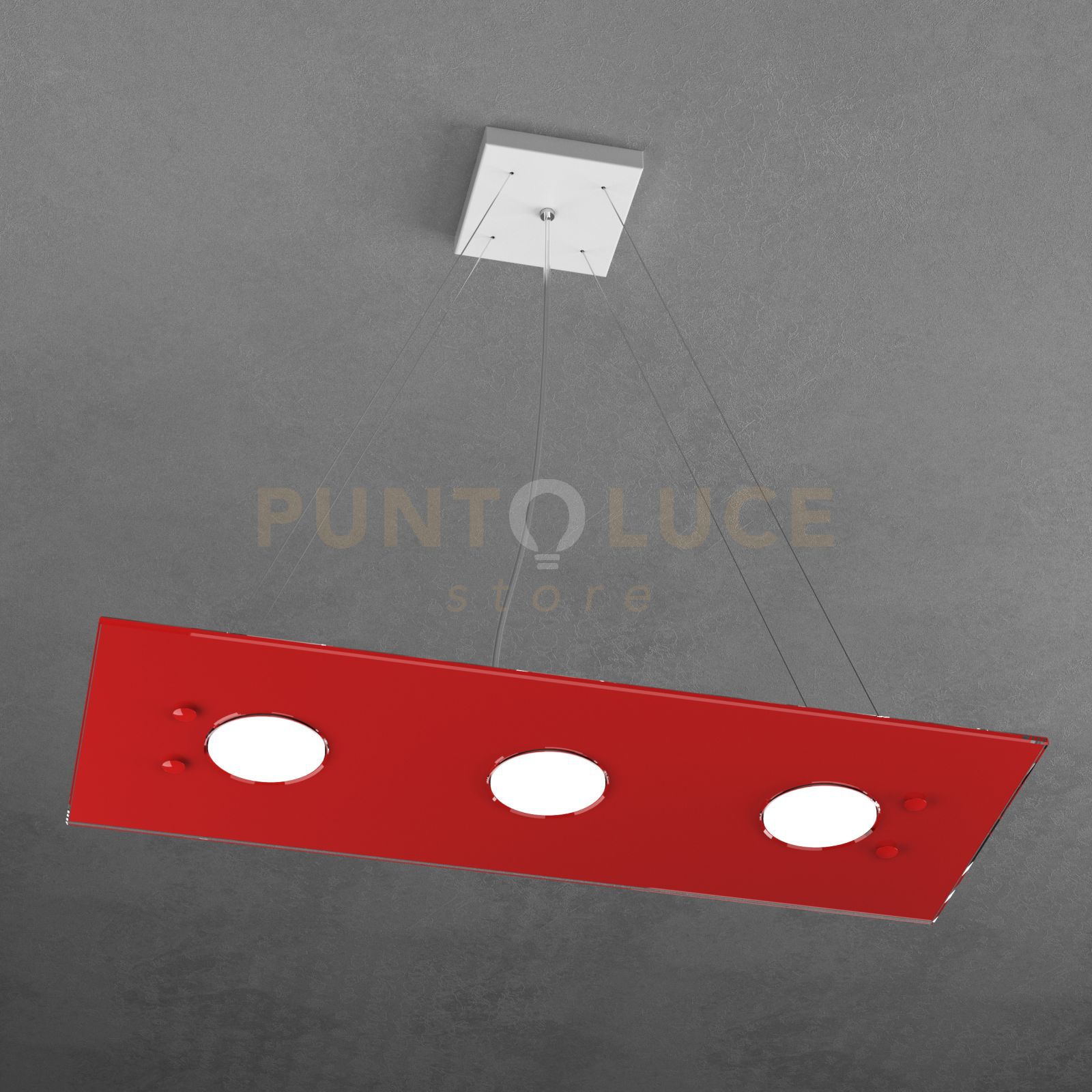 foto del prodotto path sospensione 3 luci rosso 1141 s3 r ro