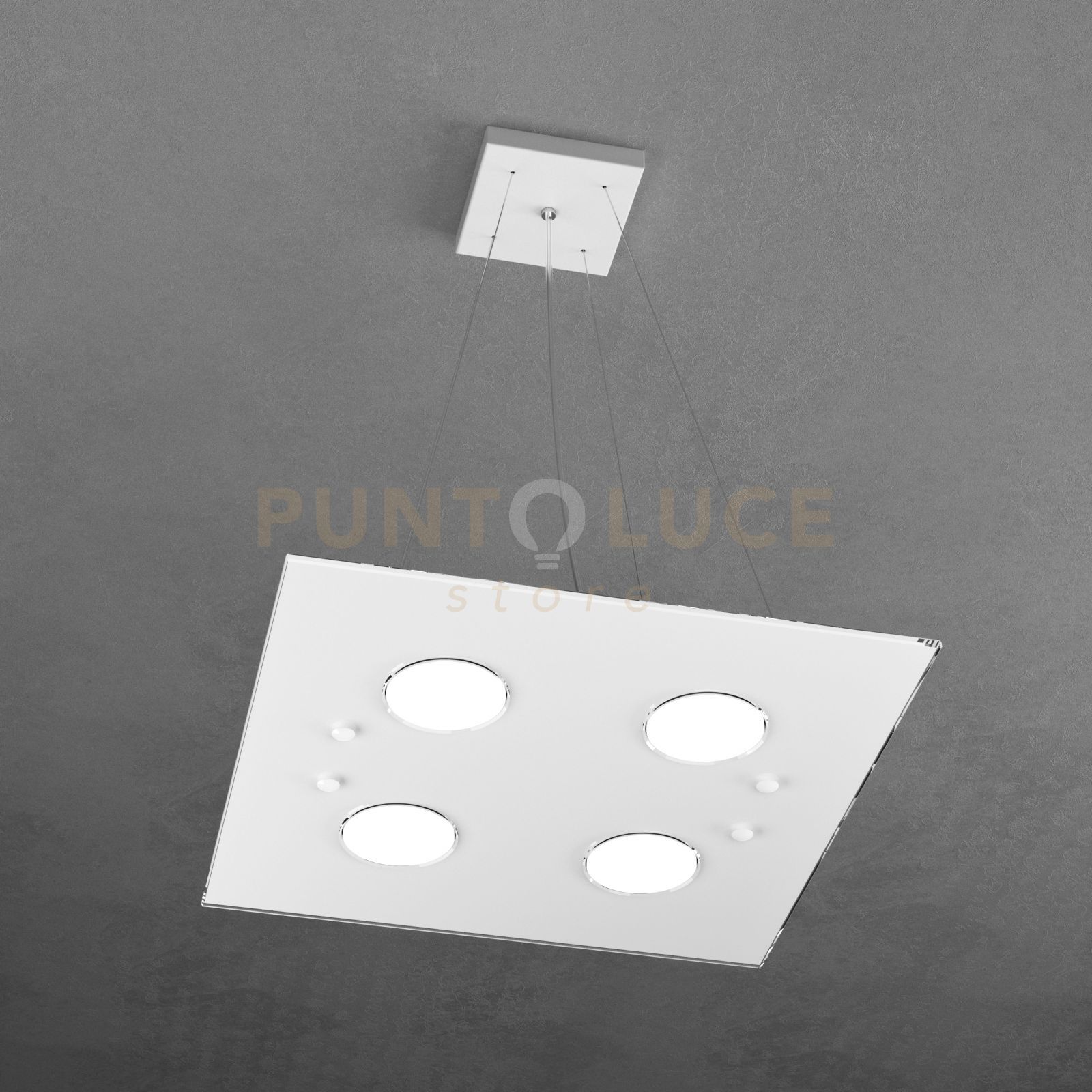 foto del prodotto path sospensione 4 luci quadra bianco 1141-s4-bi