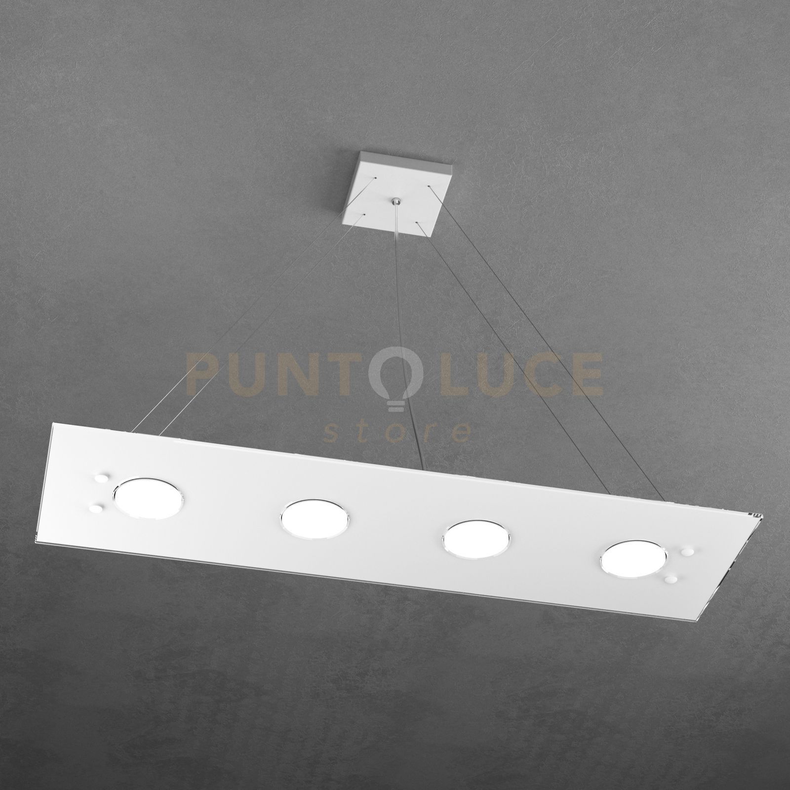 foto del prodotto path sospensione 4 luci rettangolare bianco 1141 s4 r bi