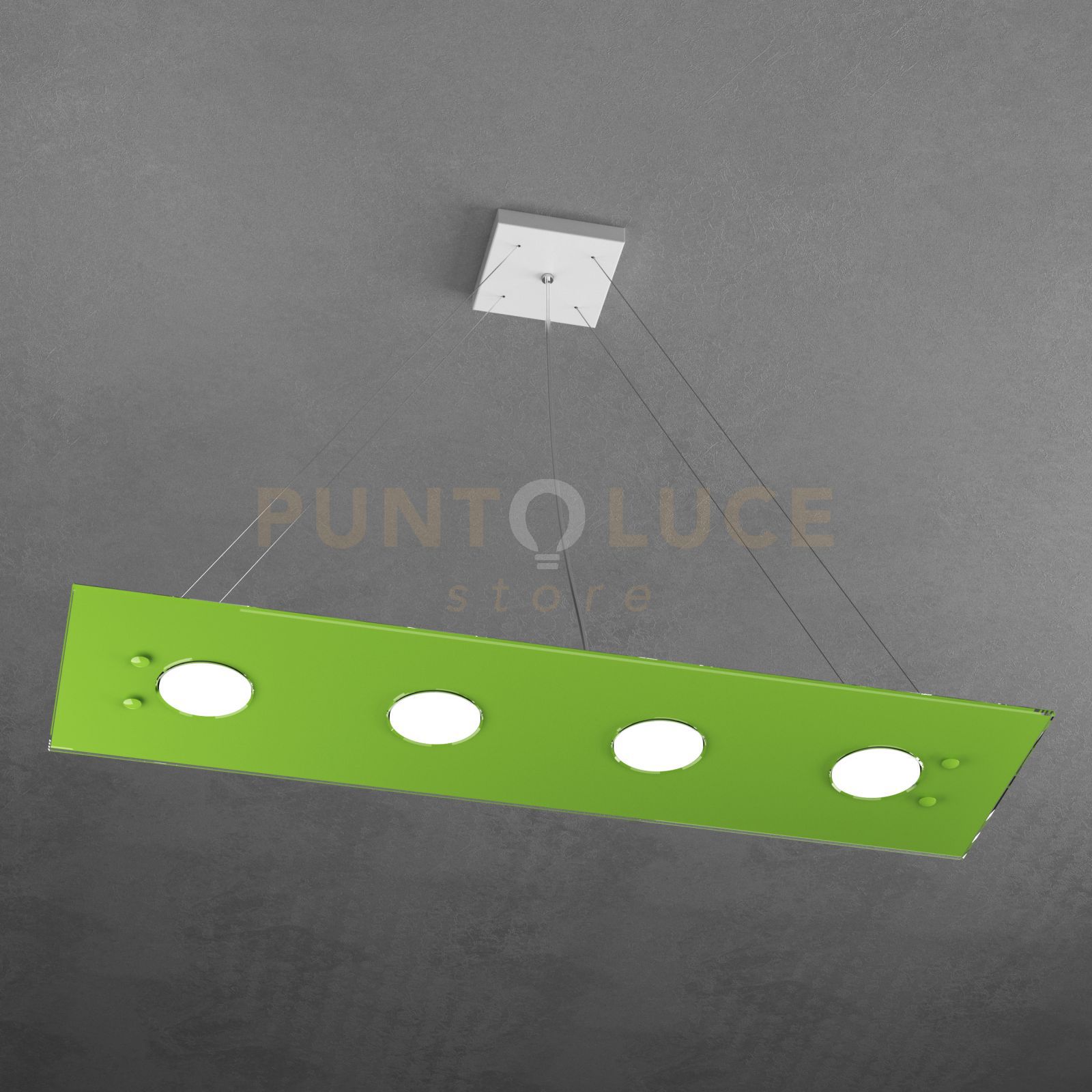 foto del prodotto path sospensione 4 luci rettangolare verde 1141 s4 r ve
