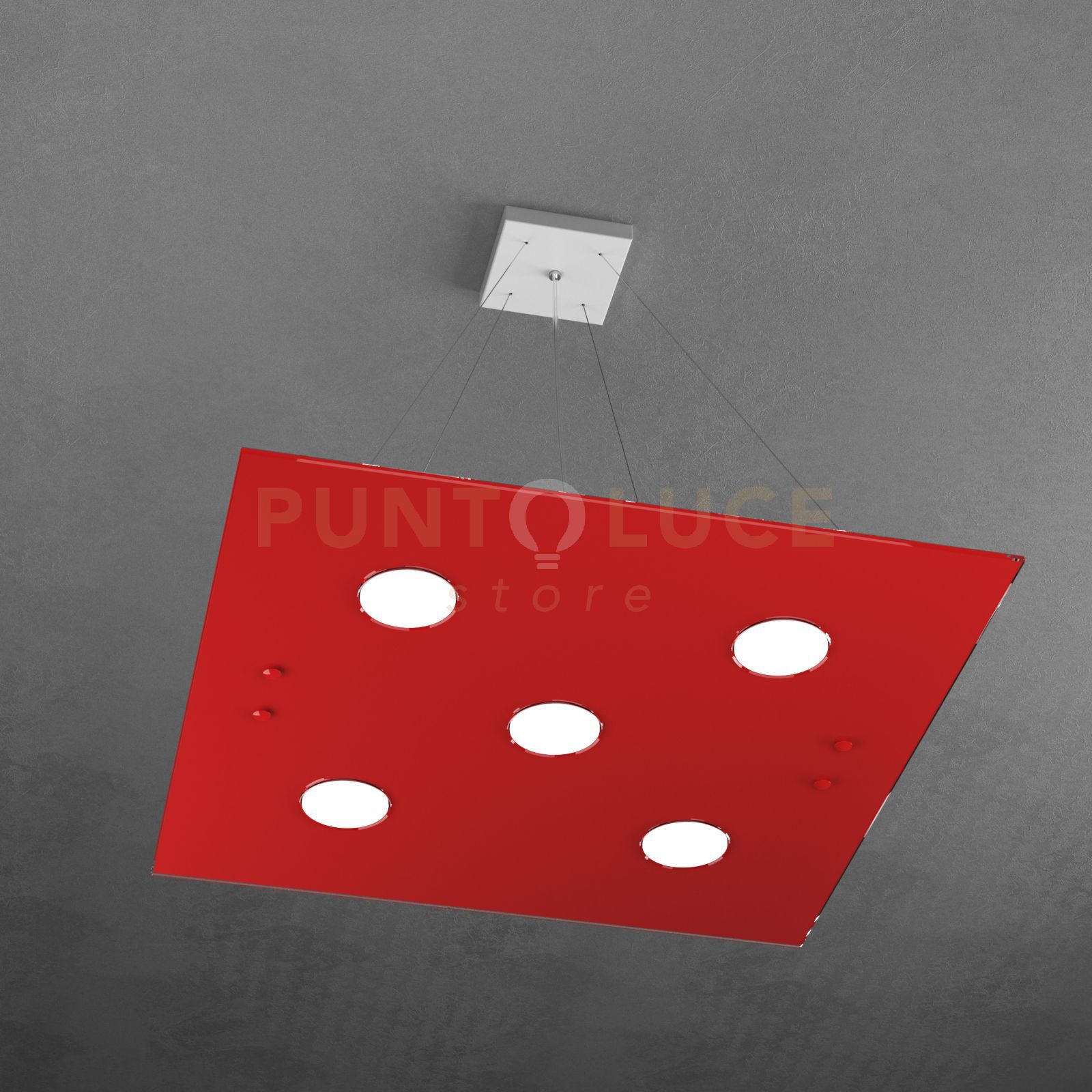 foto del prodotto path sospensione 5 luci rosso 1141 s5 ro