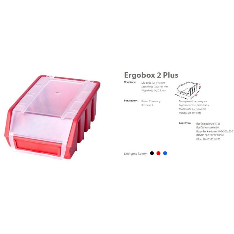 foto del prodotto patrol group 1 x ergo m red nou boxes scatole impilabili cassetta postale, 116 x161 x 75
