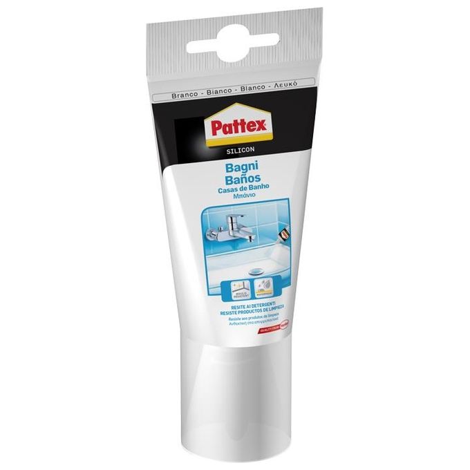 foto del prodotto pattex 1495281 silicone acetico antimuffa bagni bianco 150ml