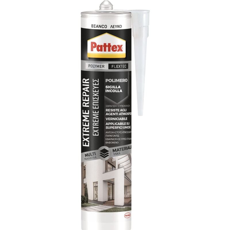 foto del prodotto pattex adesivo e sigillante flextreme 280 ml, incolla e sigilla tutti i materiali, bianco