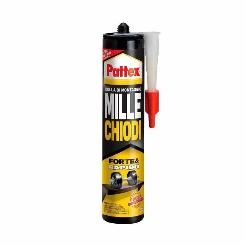 foto del prodotto pattex adesivo millechiodi forte rapido bianco con forza adesiva iniziale in cartuccia da 400 gr 1 pezzo
