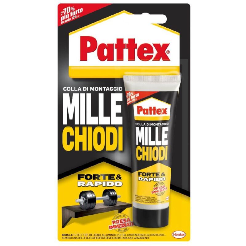 foto del prodotto pattex adesivo millechiodi forte rapido bianco con forza adesiva iniziale in tubetto da 100 gr 1 pezzo