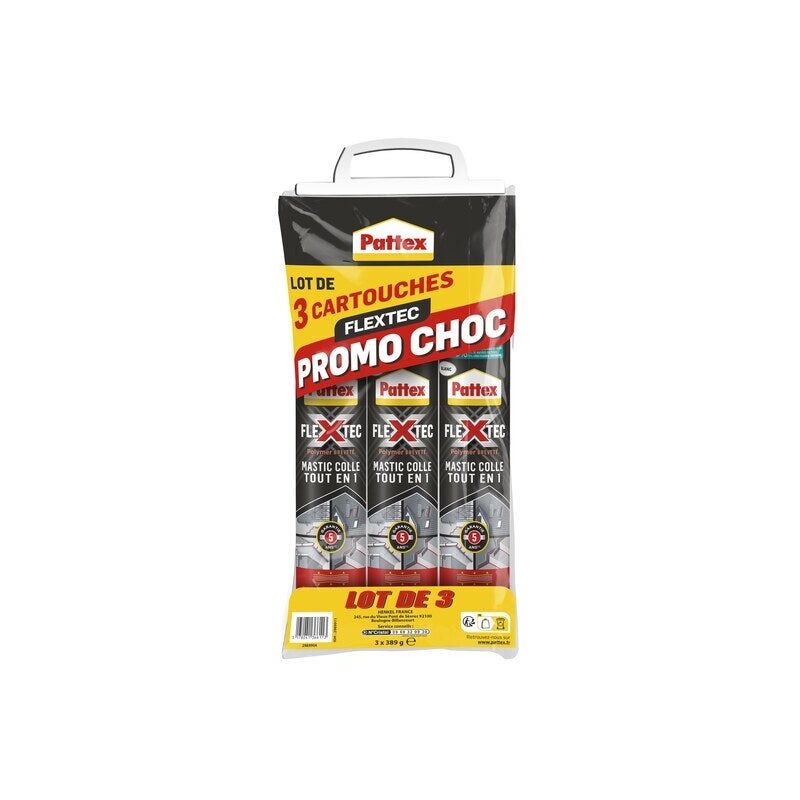 foto del prodotto pattex flextec cartuccia di colla per giunti interni esterni polimerica bianca 389gx3