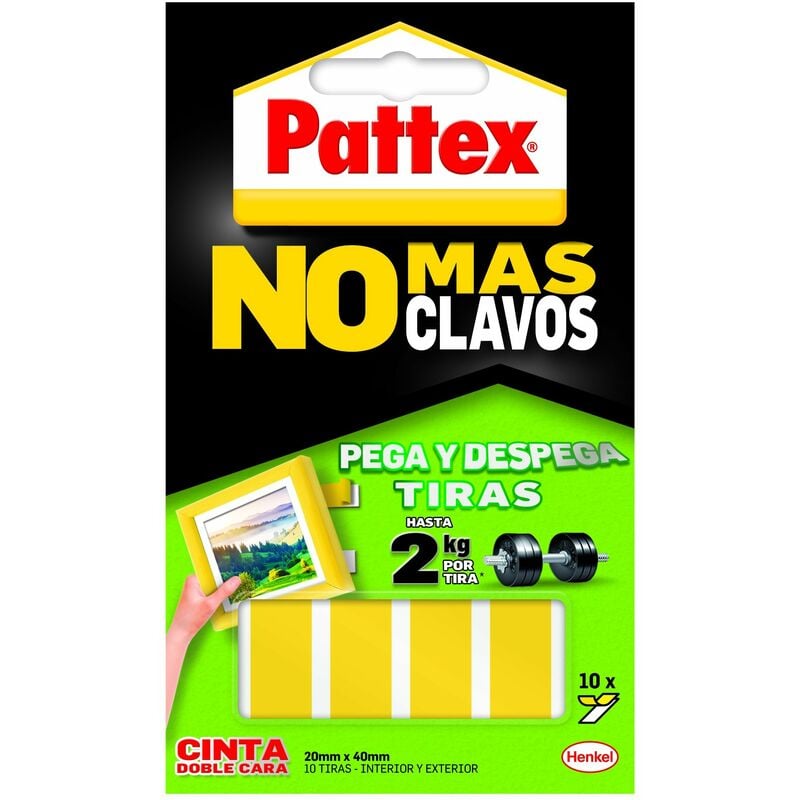 foto del prodotto pattex nmc cinta doble cara pega y despega bl 10 tiras precortadas