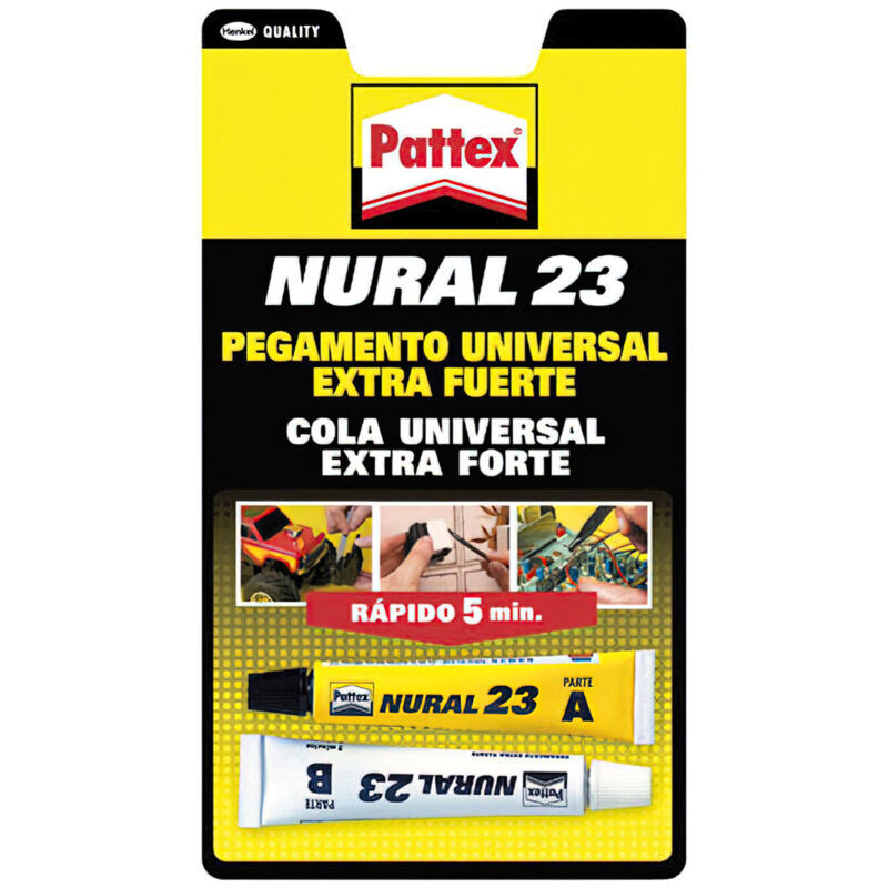 foto del prodotto pattex nural 23 colla universale extra forte, adesivo multimateriale extra forte, colla resistente ad acqua, olio, solventi e altro, 2 x 11 ml
