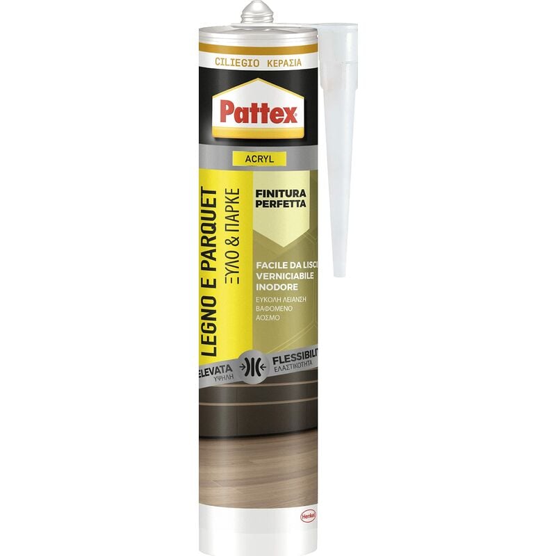 foto del prodotto pattex sigillante acrilico legno parquet, silicone per legno, ottimo per sigillatura di legno, parquet, armadi, infissi, zoccolini, verniciabile,