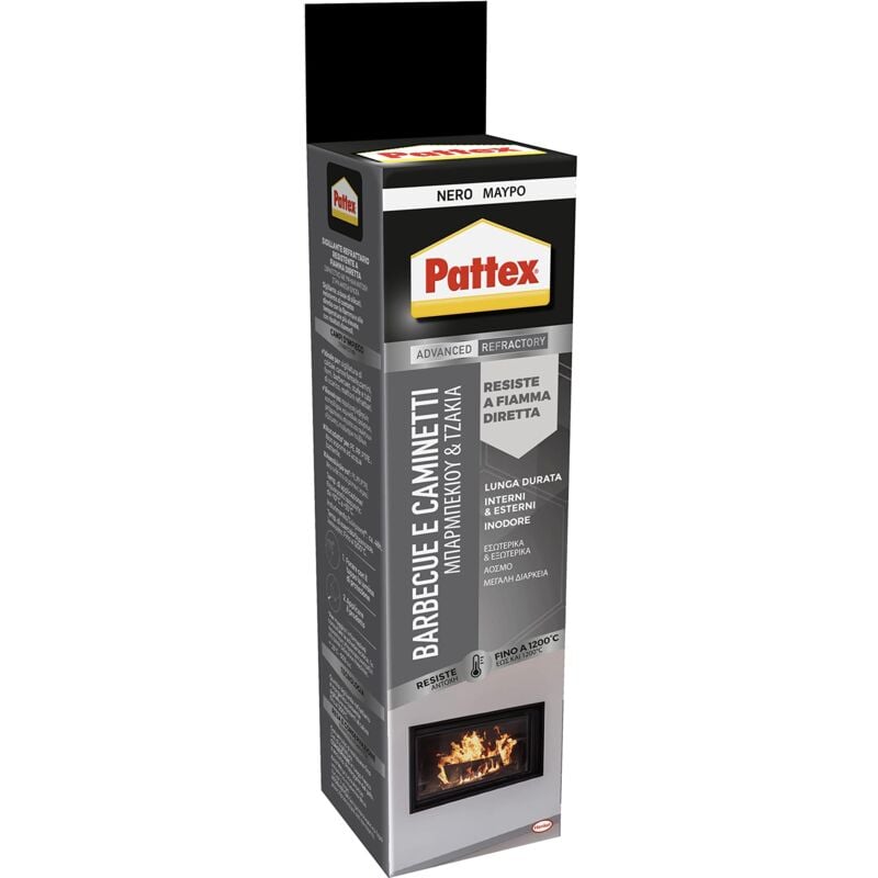 foto del prodotto pattex sigillante refrattario bbq e caminetti, resistente alle alte temperature e al calore, silicone per giunti, caminetti, barbecue, stufe,