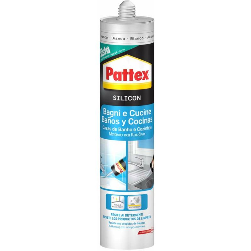 foto del prodotto pattex silicone acetico per cucine e sanitari trasparente 290 ml