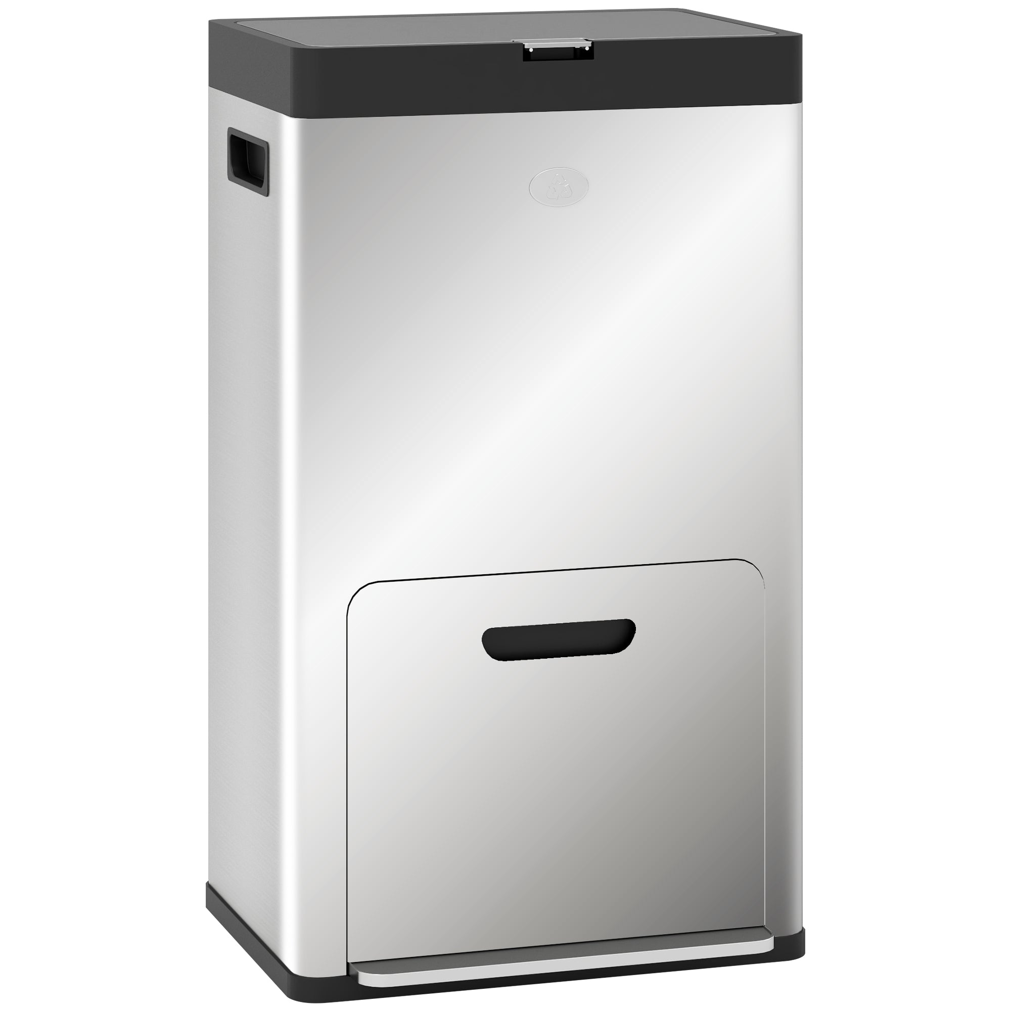 foto del prodotto pattumiera a pedale 3 sezioni da 56l 45,7x35,8x76 cm argento