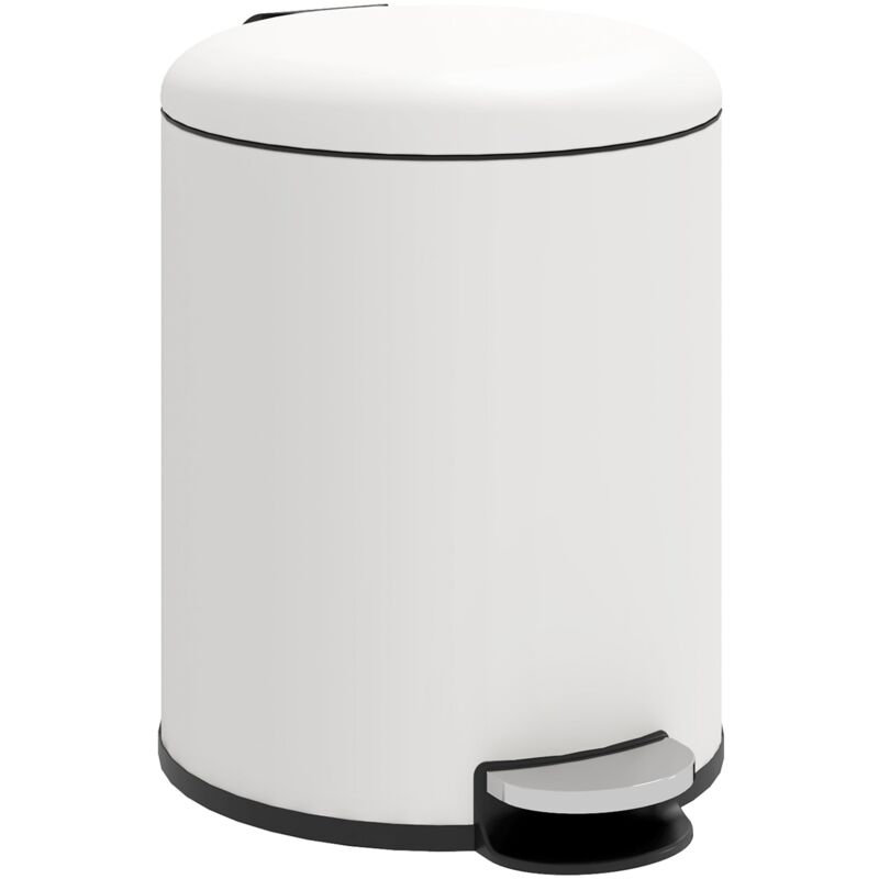 foto del prodotto pattumiera a pedale 5 litri 26,5x21x28 cm con coperchio frizionato in metallo e pp crema