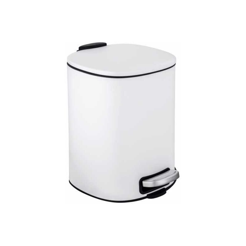 foto del prodotto pattumiera a pedale alassio, piccola pattumiera per il bagno, capacit 5l, acciaio, 24,5x20,5x27 cm, bianco wenko