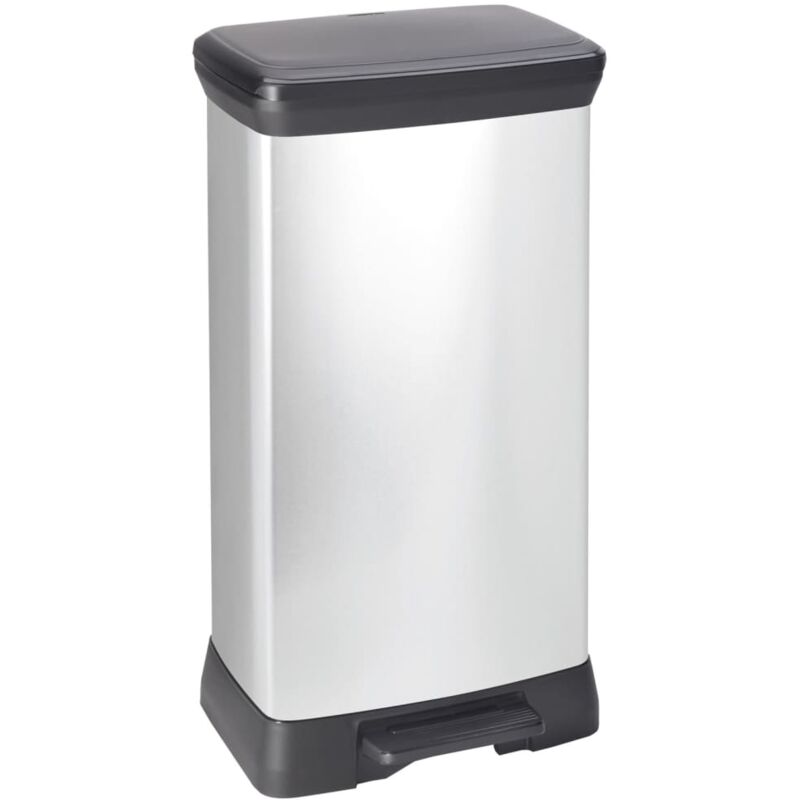 foto del prodotto pattumiera a pedale deco 50 l argento curver